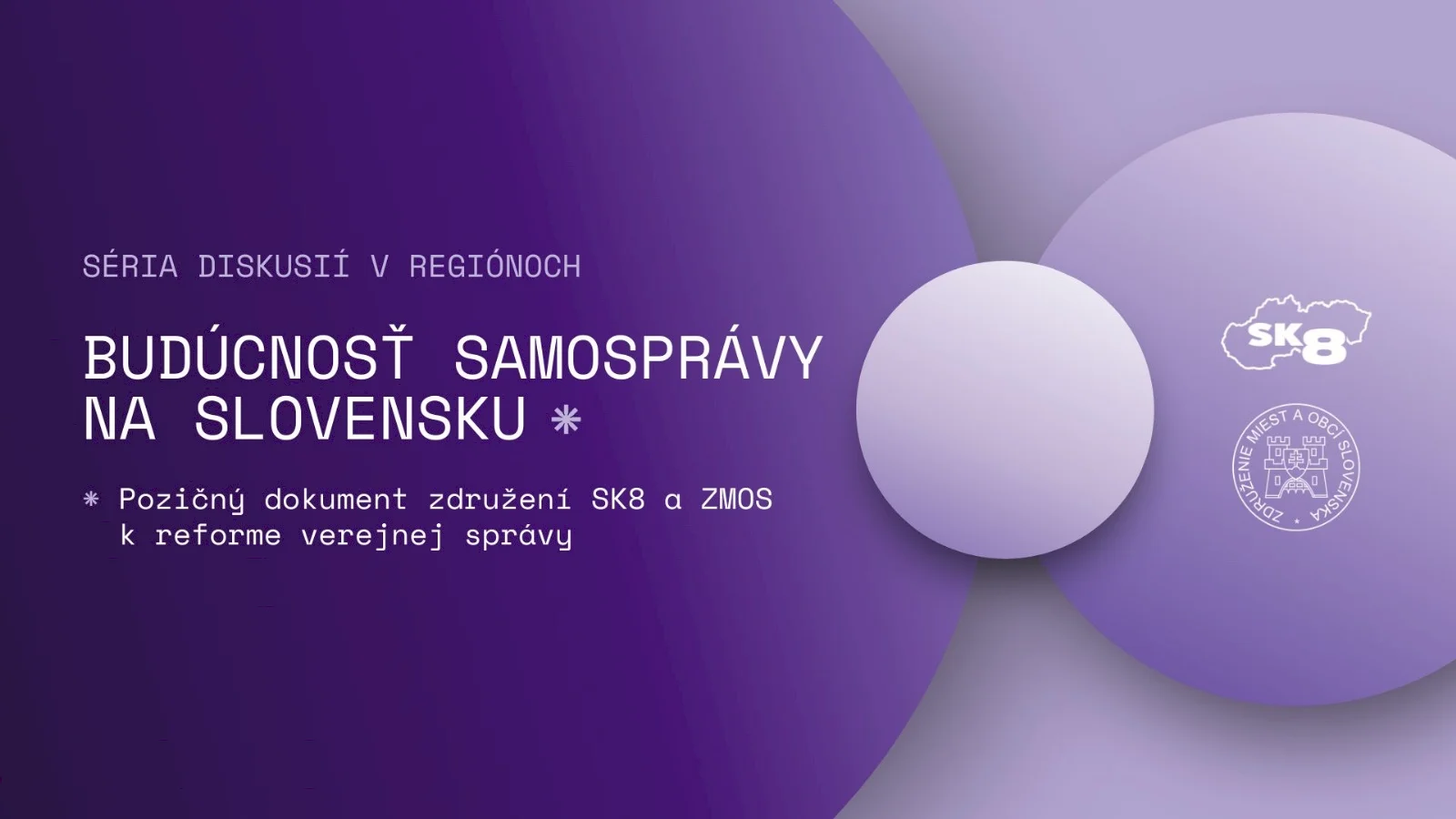 ZMOS a SK8 pozývajú na sériu diskusií: Budúcnosť samosprávy na Slovensku