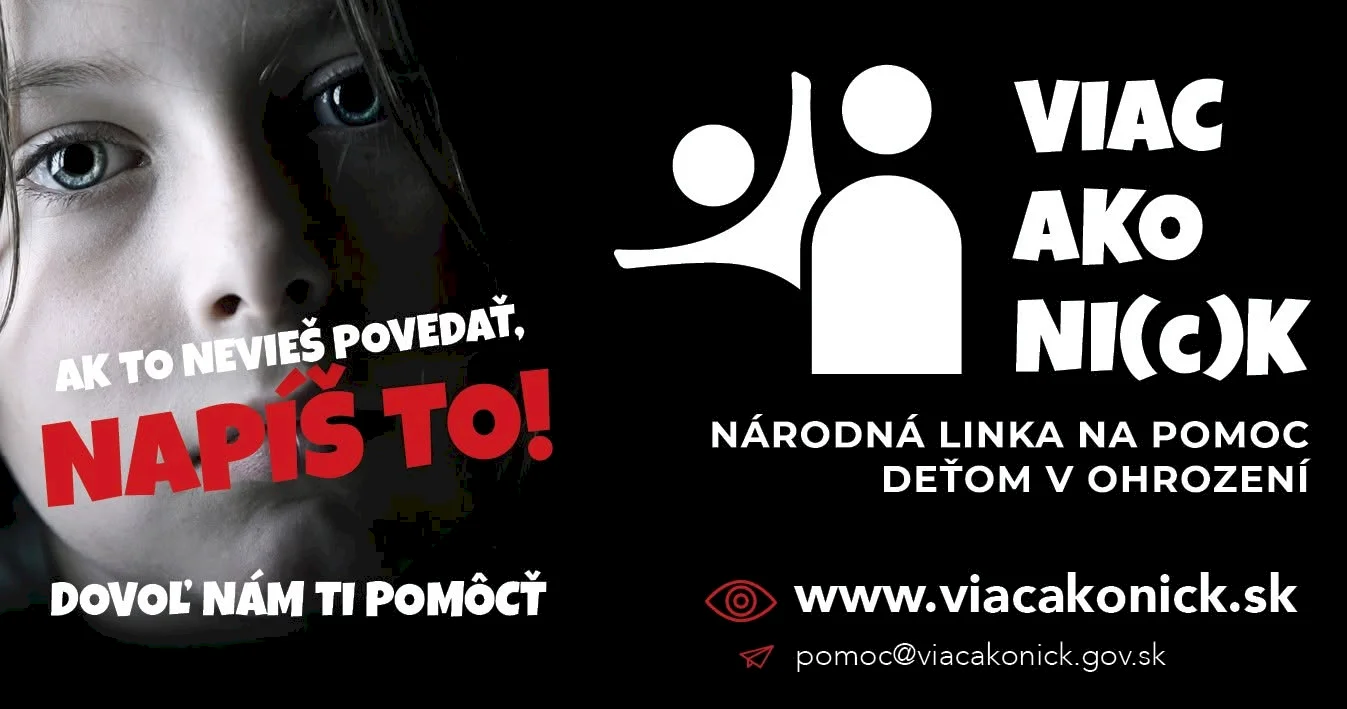Snímka zdroj: FB / Národná linka na pomoc deťom v ohrození www.viacakonick.sk