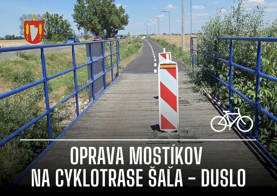 Šaľa obnovuje mostíky na cyklotrase do Dusla. Práce potrvajú týždeň